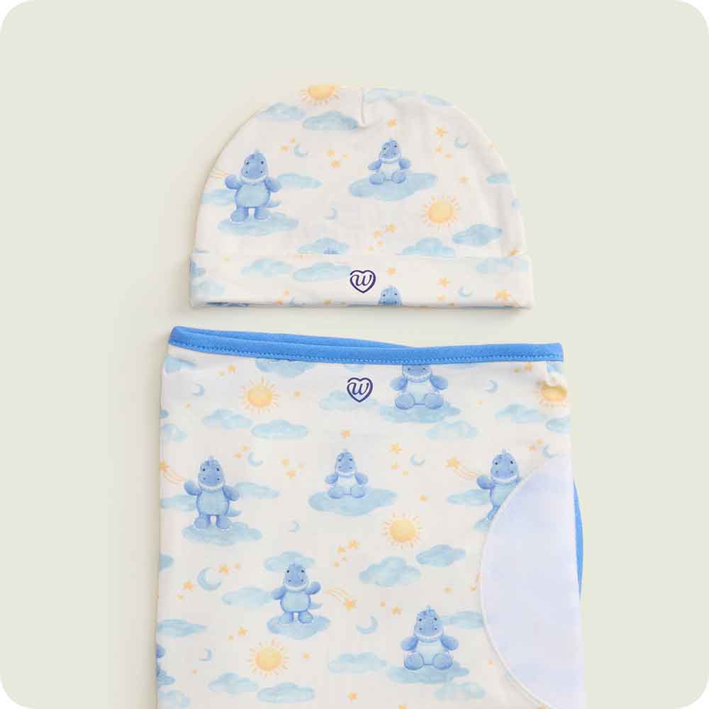warmies Trex Swaddle & Beanie Gift Set