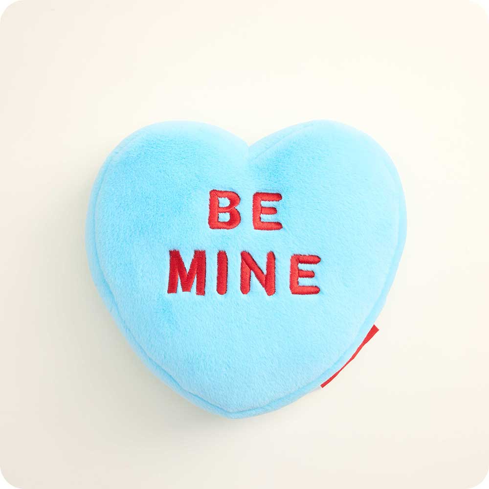 microwavable sweethearts blue be mine conversation heart warmies stuffed animal