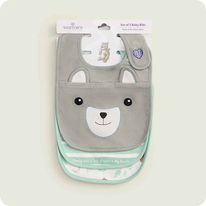warmies gray squirrel bibs