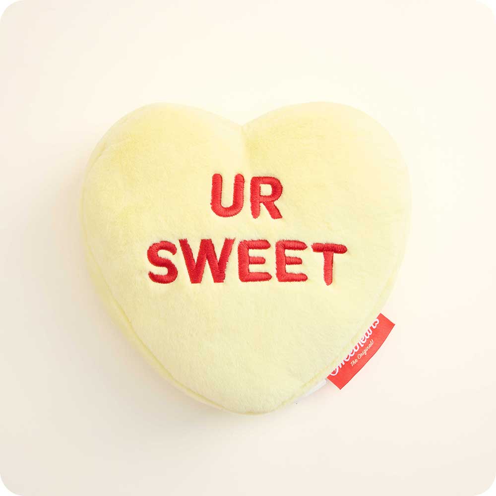 microwavable sweethearts yellow ur sweet conversation heart warmies stuffed animal