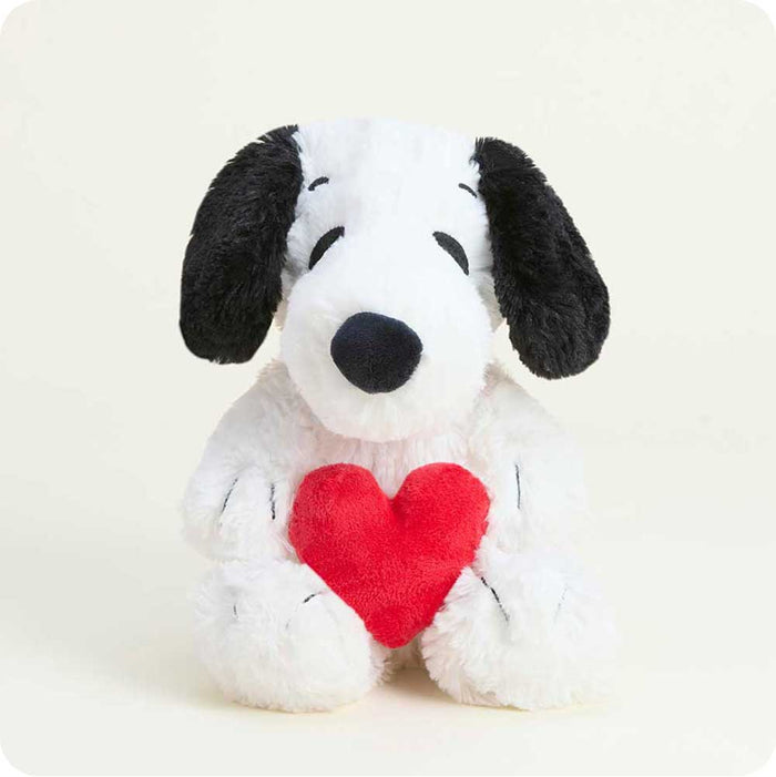 microwavable red heart snoopy warmies stuffed animal