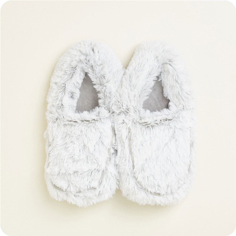 Microwavable Marshmallow Gray Warmies Slippers - Warmies USA