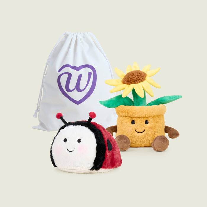 Pollinator themed Warmies illustration