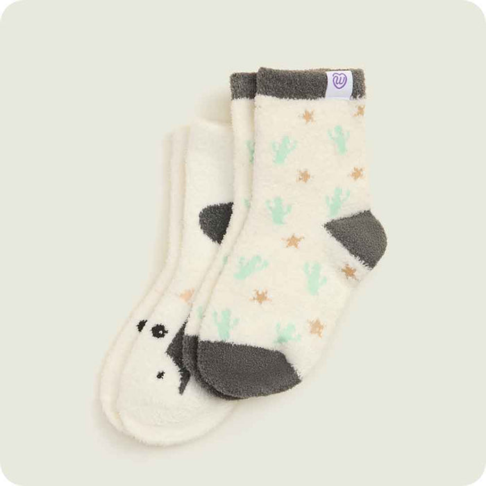 Warmies Black and White Cow Crew Sock Set