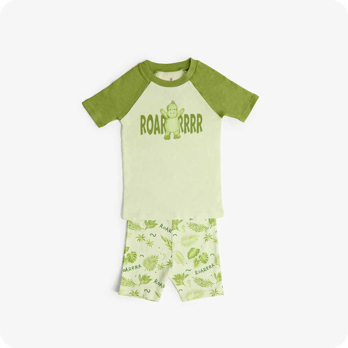 Dinosaur Kids Pajamas Green Cute PJs - Warmies 